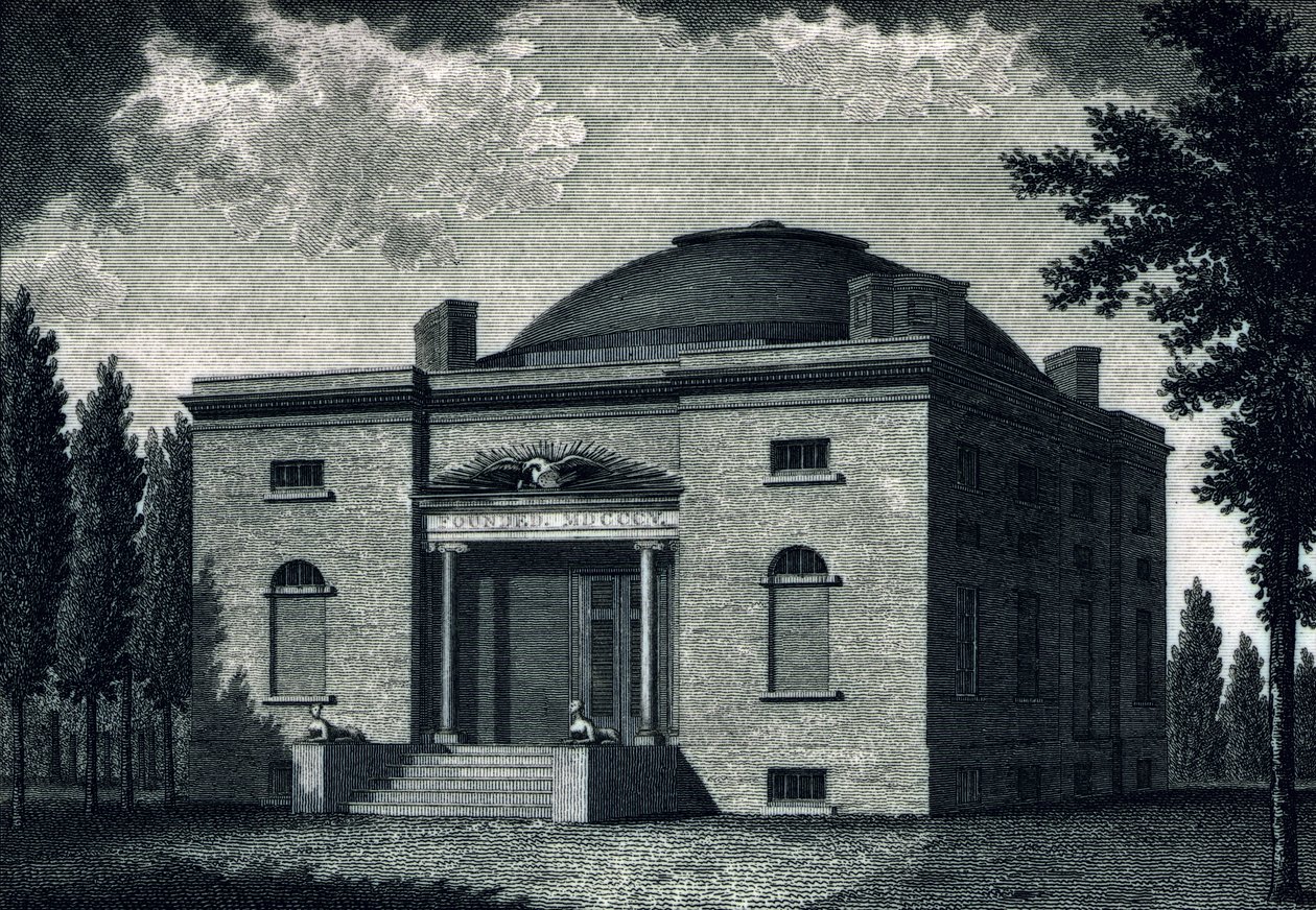 Accademia di Belle Arti della Pennsylvania, inciso da Benjamin Tanner, c.1820 da John James after Barralet