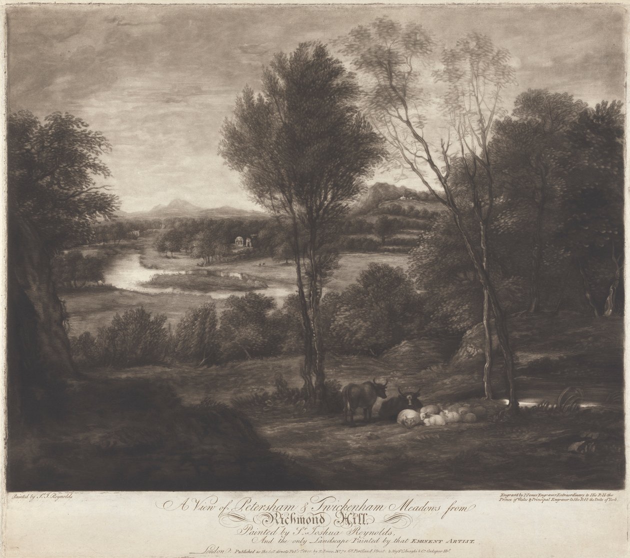 Veduta di Petersham e Twickenham Meadows da Richmond Hill da John Jones