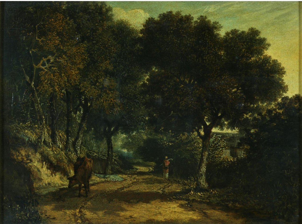Una strada di campagna ombreggiata da John Joseph Cotman