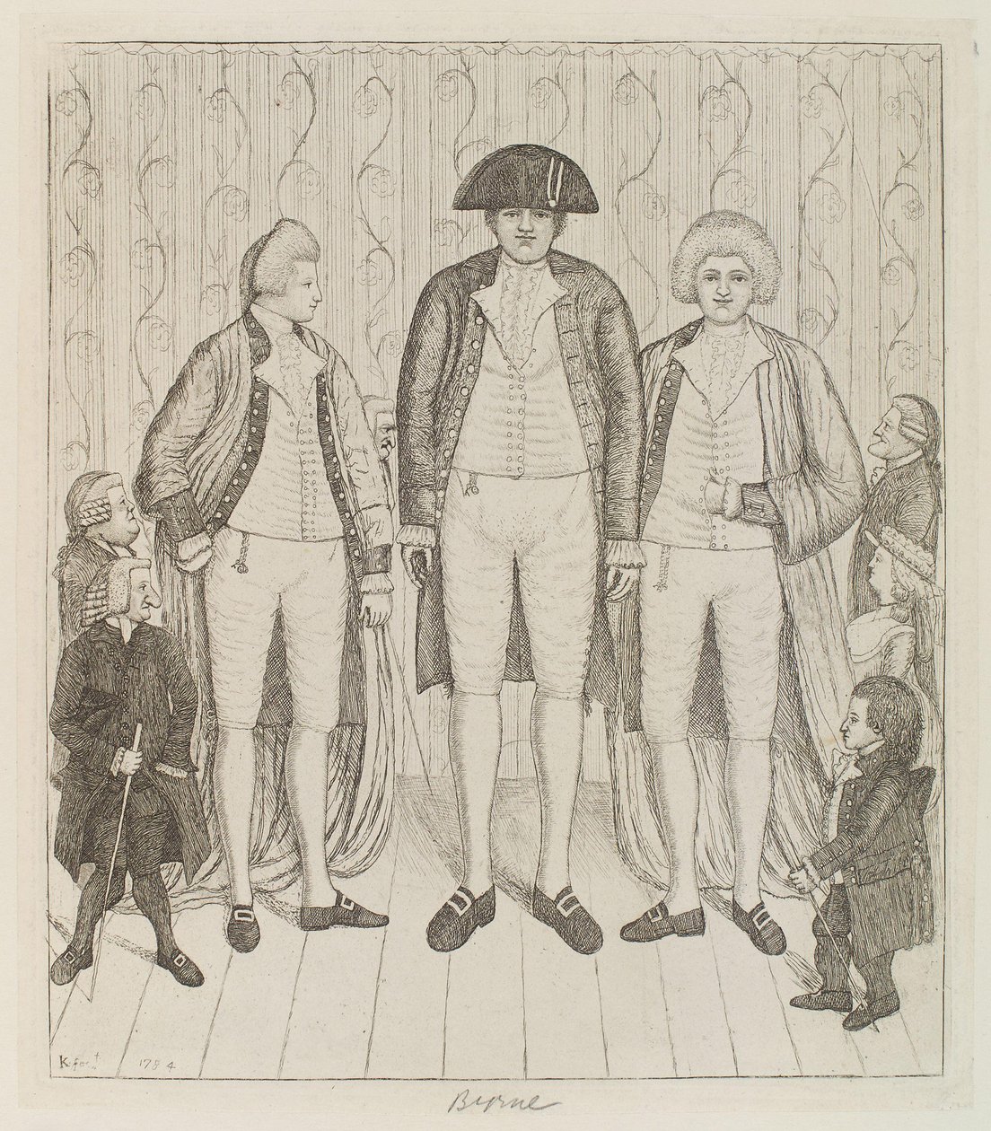 Charles Byrne; James Burnett, Lord Monboddo; William Richardson; John Bell; Baillie Kyd di John Kay da John Kay