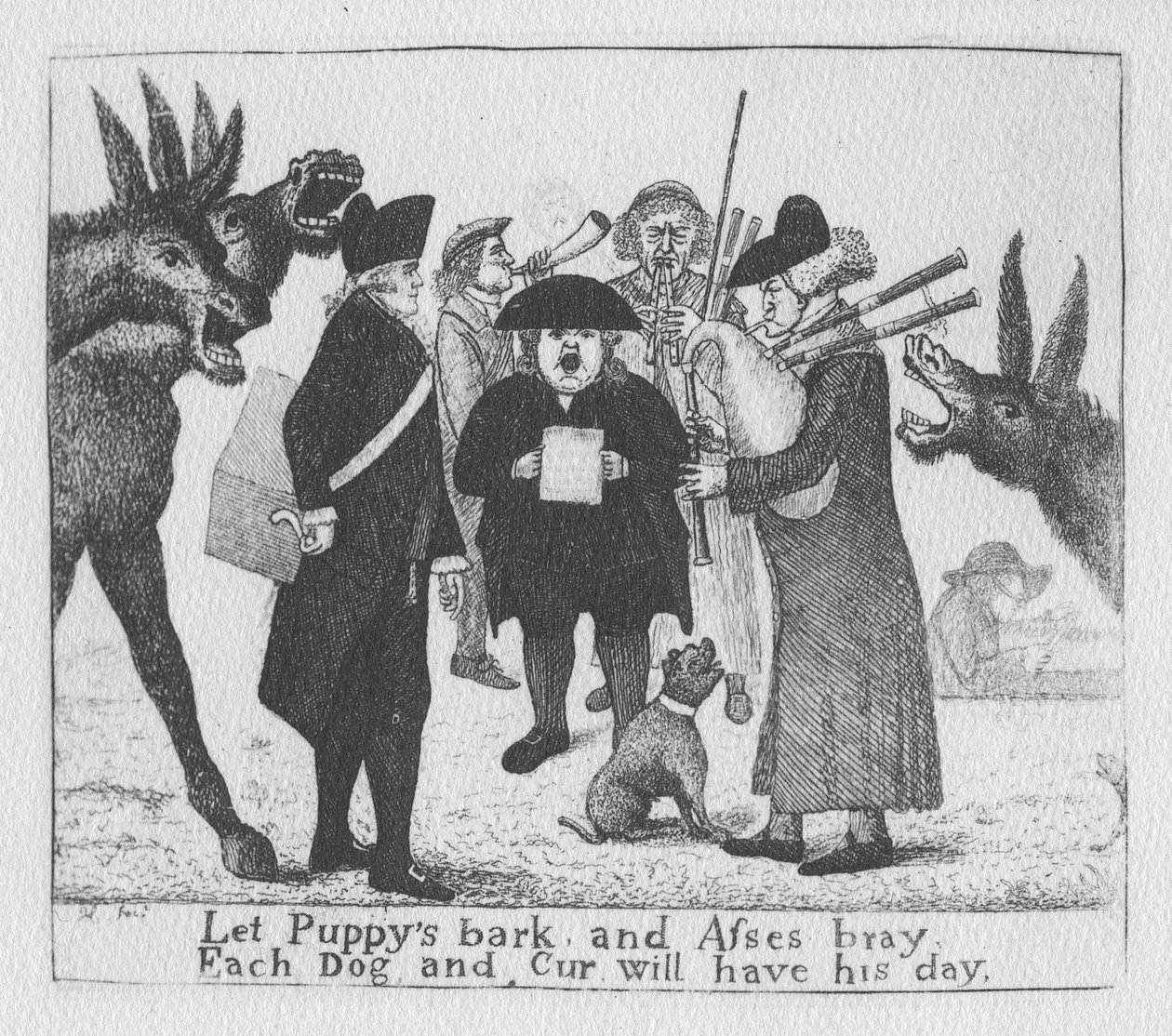 Lascia che i cuccioli abbaiano e gli asini ragliano, ogni cane e cur avrà il suo giorno, 1784 da John Kay