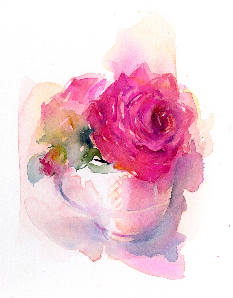 Rosa in tazza da tè, 2017 da John Keeling