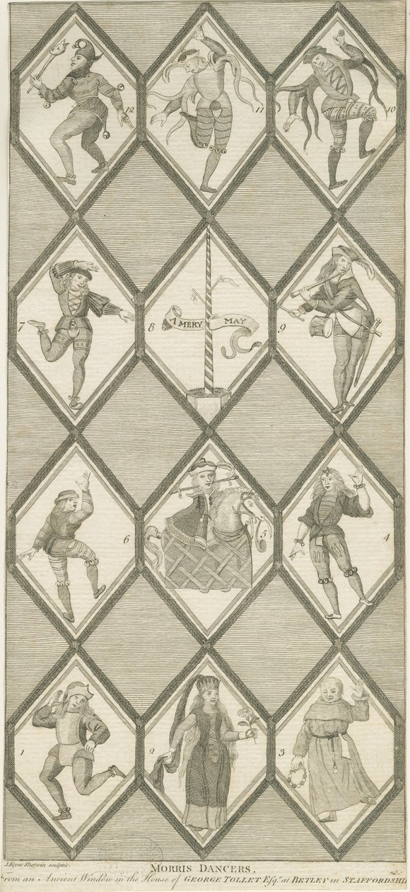 Finestra di Vetro di Betley - Ballerini Morris (incisione) da John Keyse Sherwin