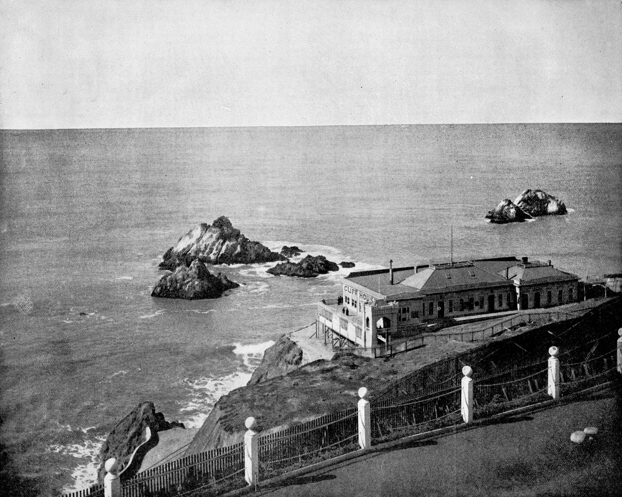 Cliff House e Seal Rocks, Golden Gate, California, USA, 1893 da John L. Stoddard