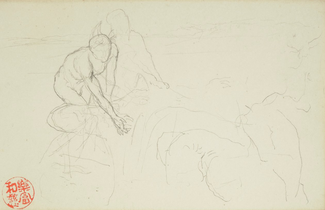 Achille e Xanto, dai folios di La Farge n. 849 e n. 860, uno di 42 disegni da John La Farge