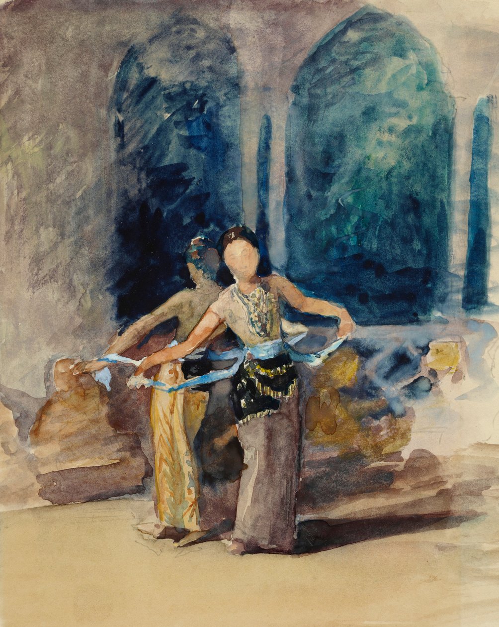 Ragazze danzanti del villaggio a Garoet nella Reggenza di Preanger, Giava da John La Farge