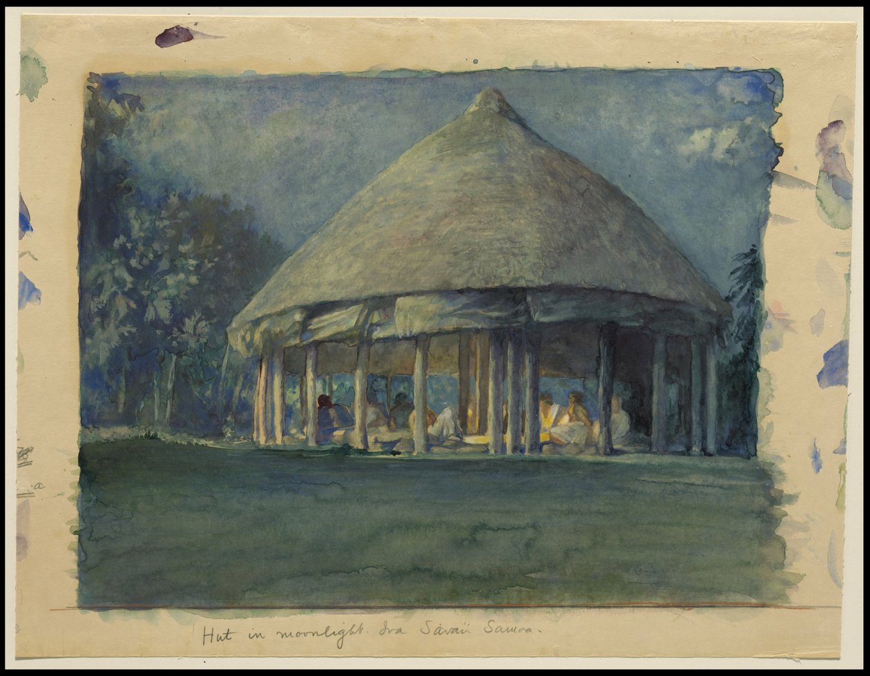 Capanna al chiaro di luna, Iva, Savaii, ottobre 1890, 1890 da John La Farge or Lafarge