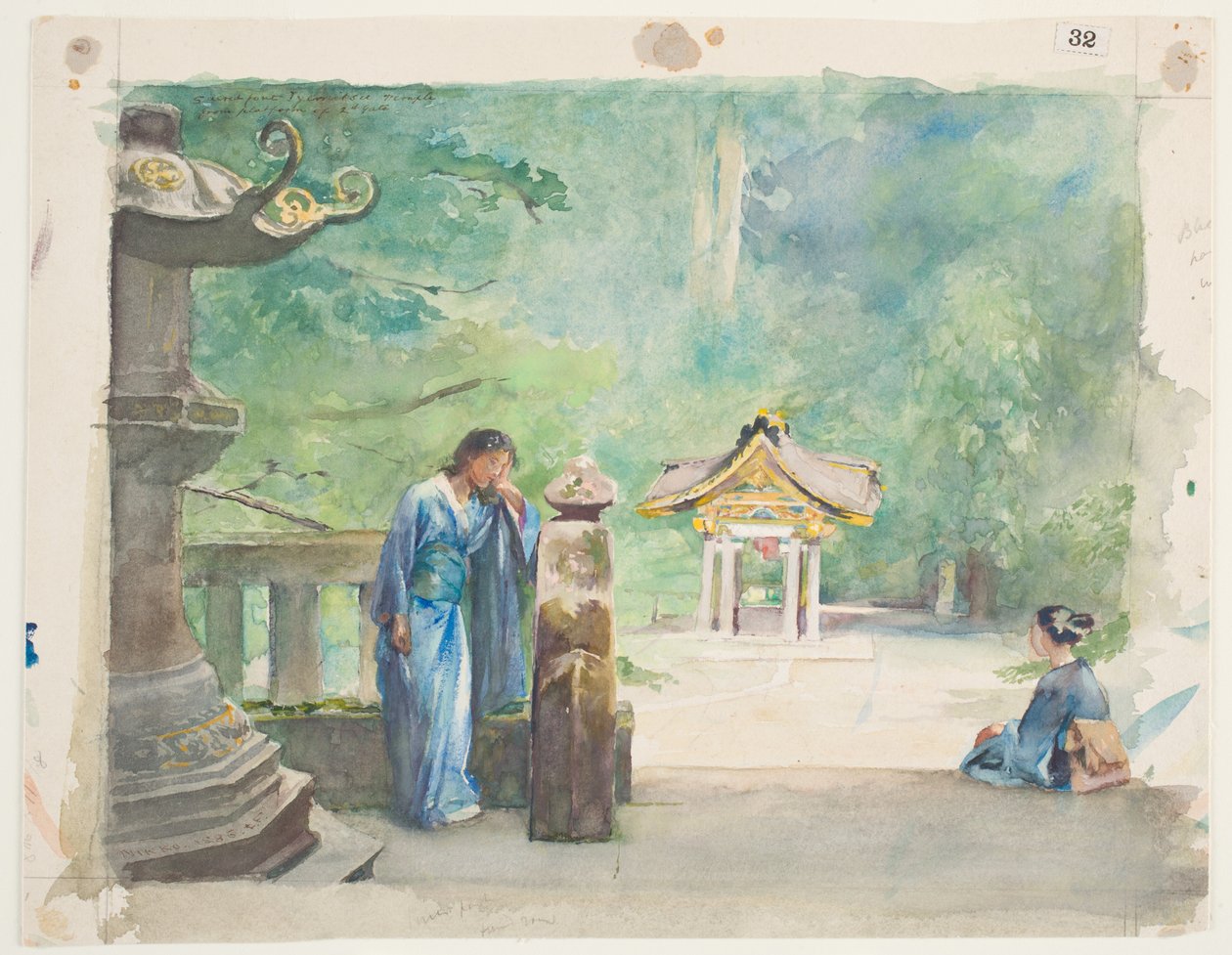 Fonte sacra, Tempio di Iyemitsu da John La Farge or Lafarge