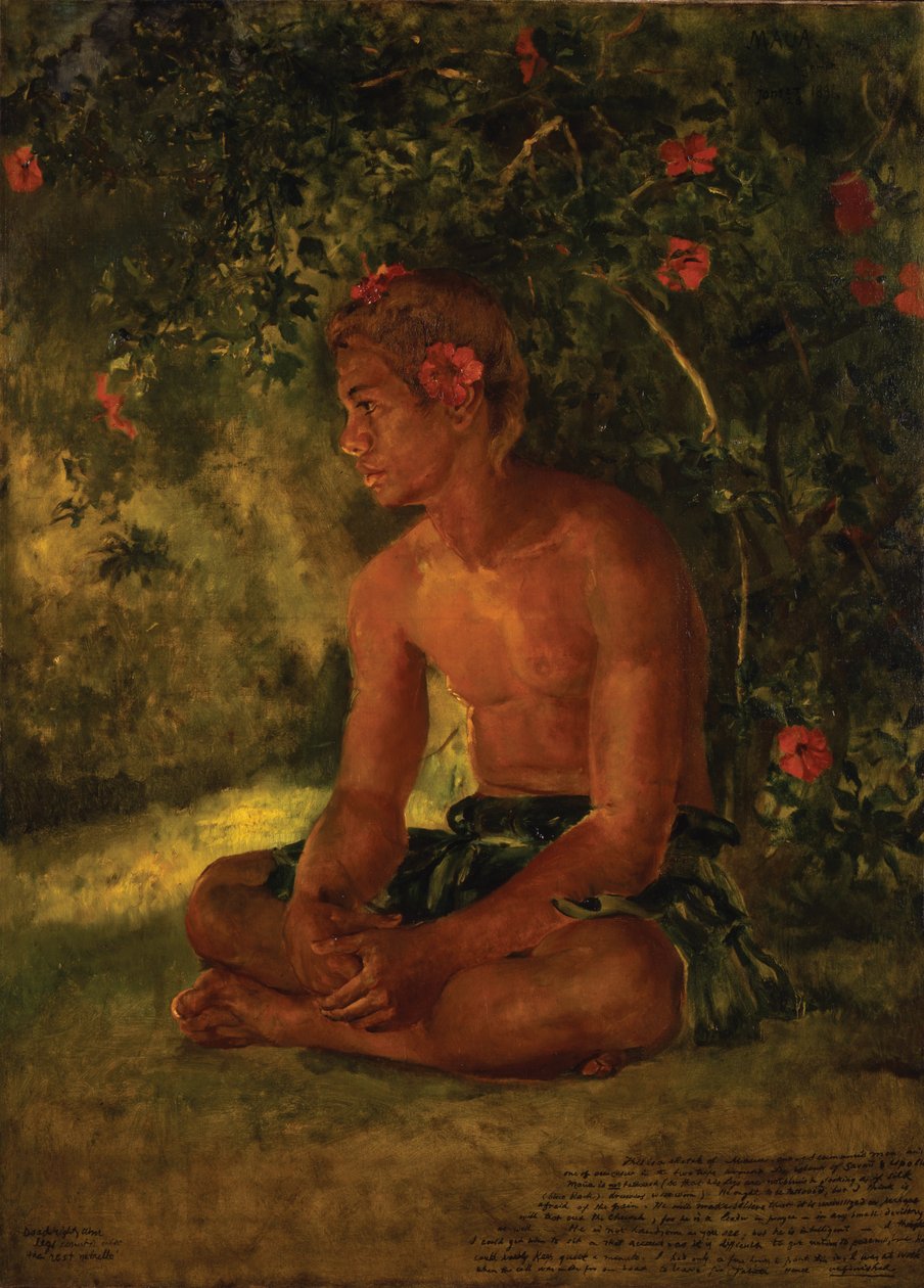 Schizzo di Maua, Apia. Uno del nostro equipaggio, 1891 da John La Farge or Lafarge