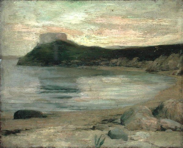 Studio della luce serale, Fort Dumpling, Newport Harbor da John La Farge or Lafarge