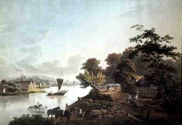 Millbank sul Tamigi, inciso da F. Jukes da John Laporte