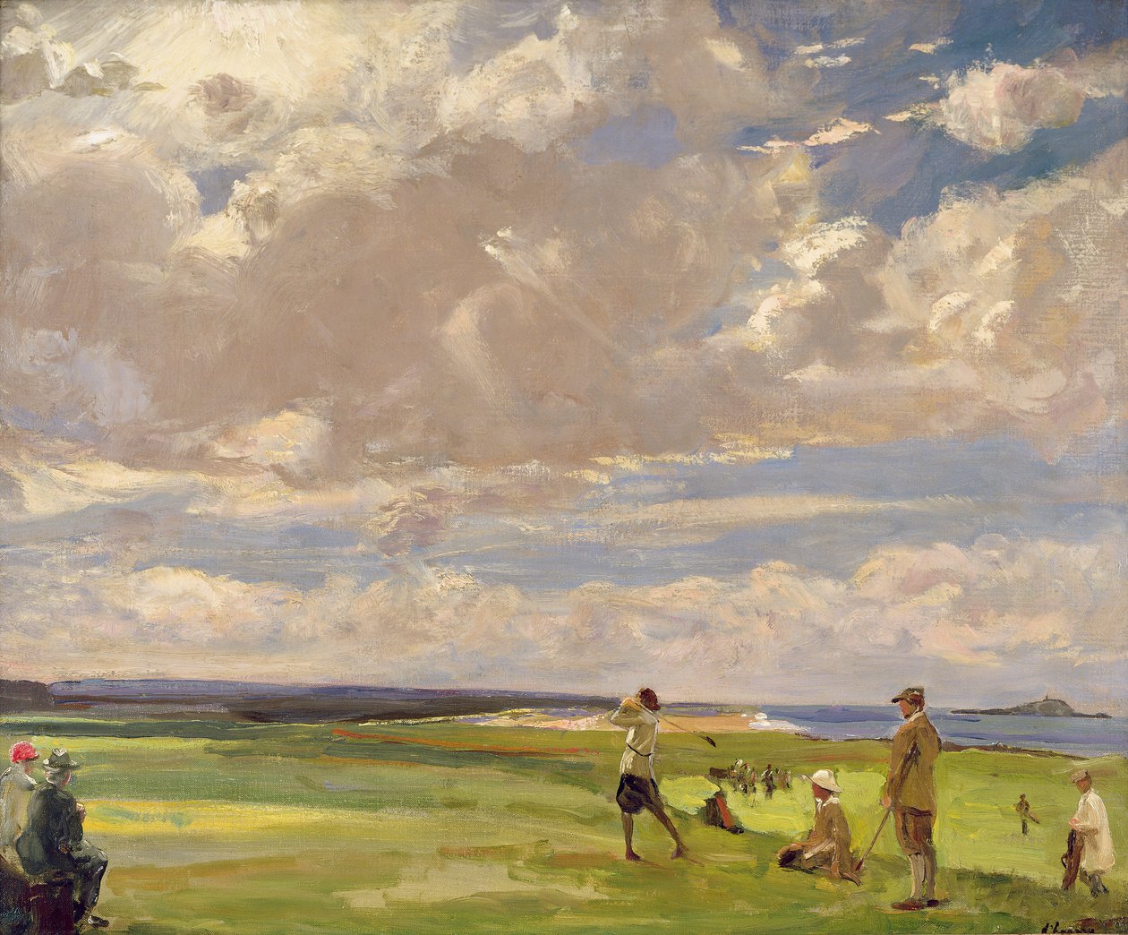 Lady Astor che gioca a golf a North Berwick da John Lavery