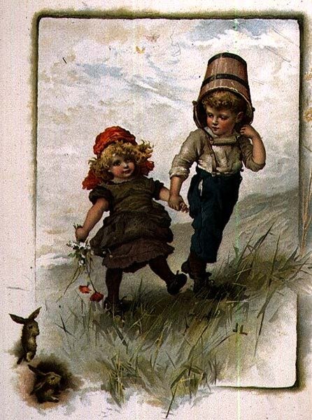 Jack e Jill, da un libro illustrato di filastrocche per bambini da John Lawson