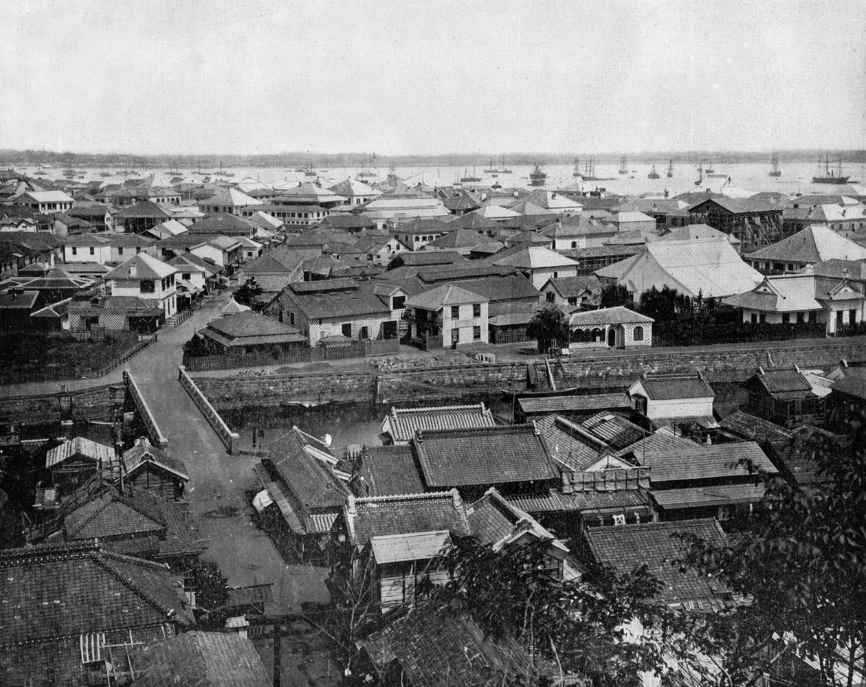 Veduta di Yokohama in Giappone da John Lawson Stoddard