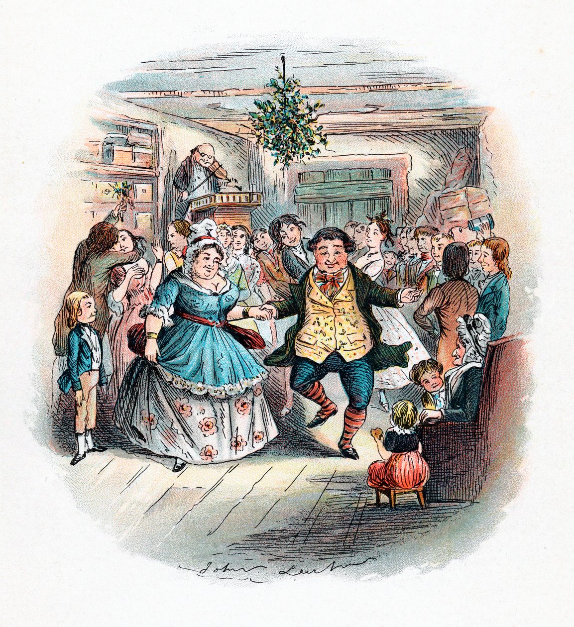 Un Canto di Natale: Il Ballo di Mr Fezziwig, 1843 da John Leech