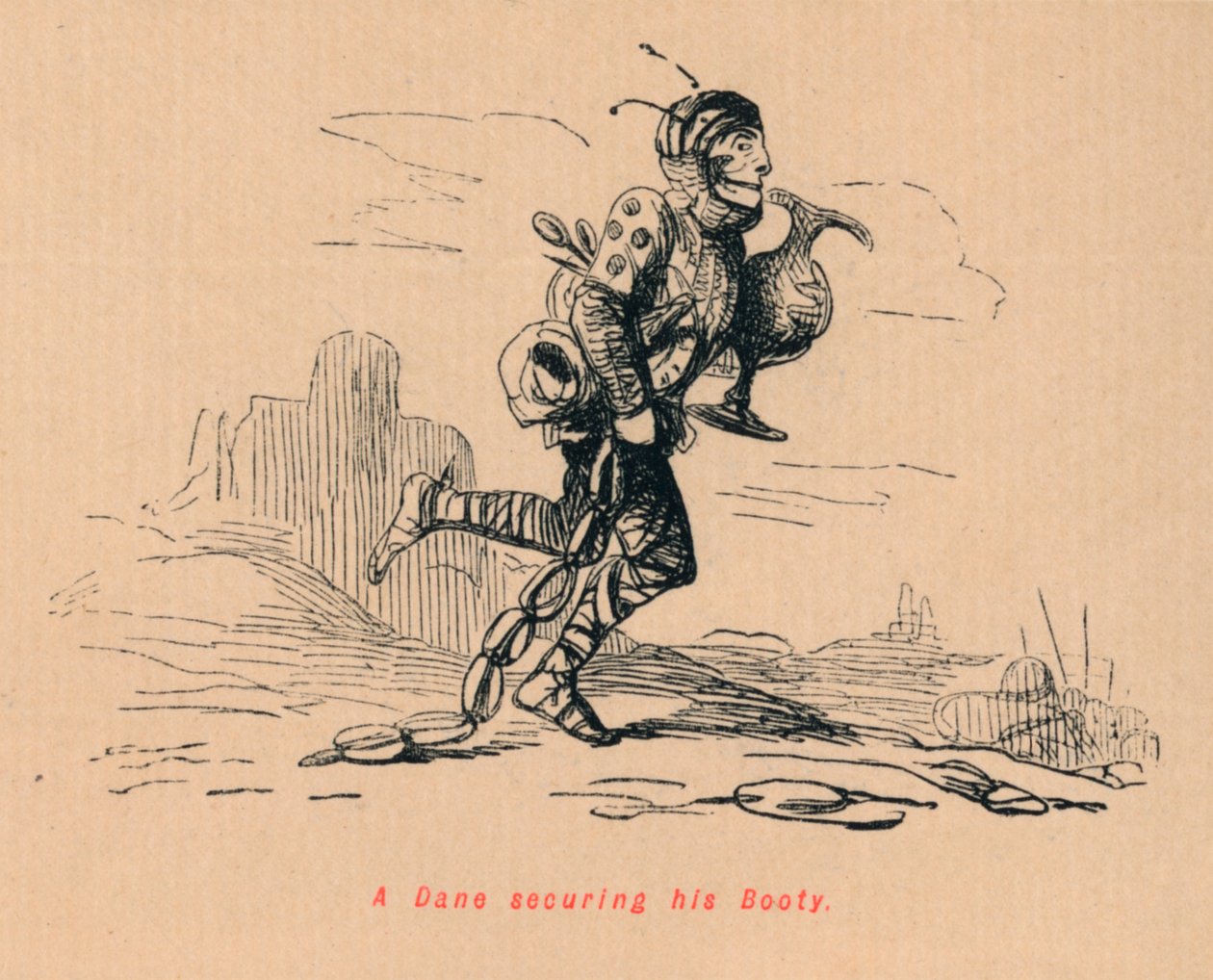 Un danese che assicura il suo bottino, c1860 da John Leech
