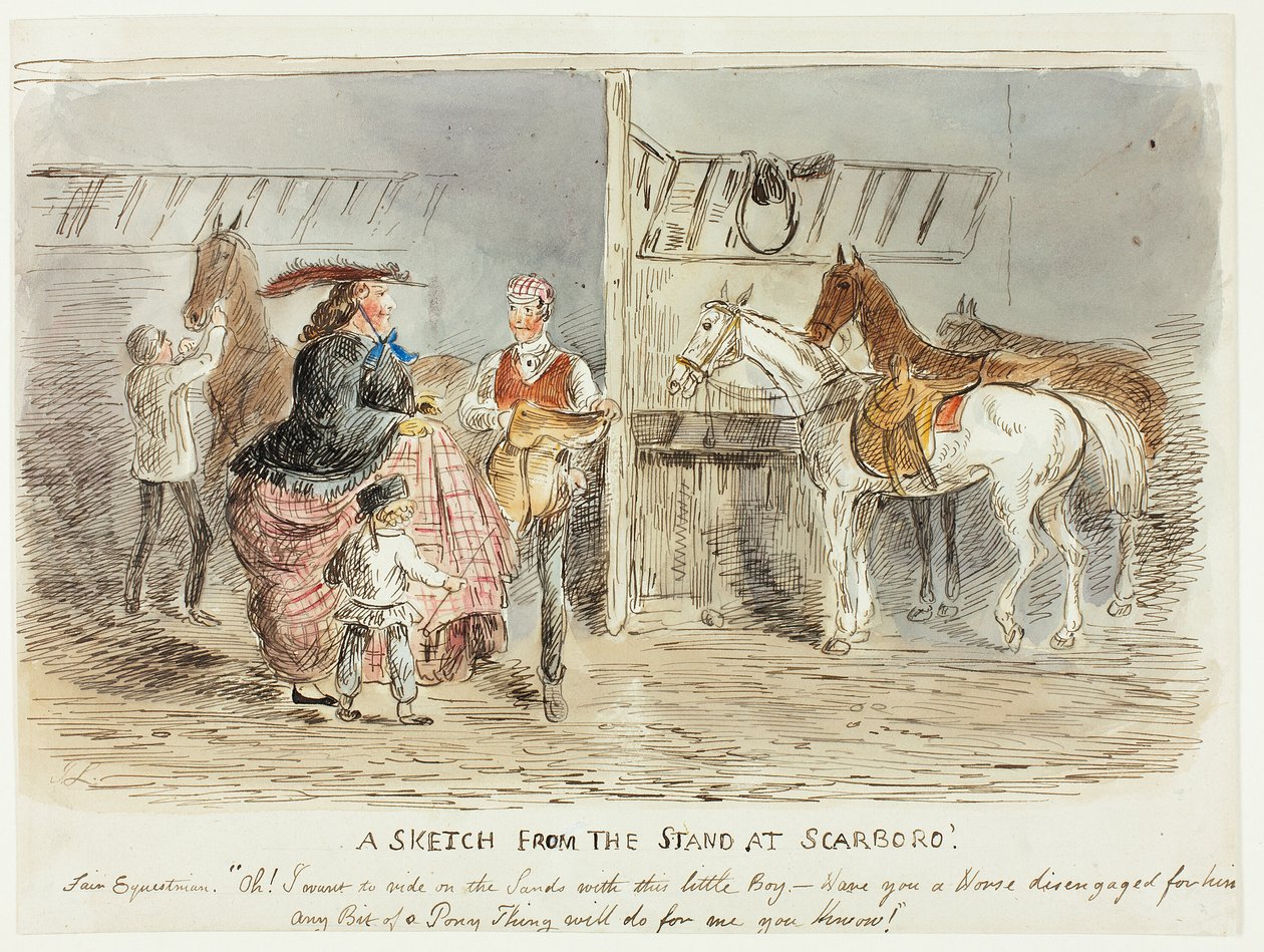Uno Schizzo dallo Stand a Scarboro da John Leech