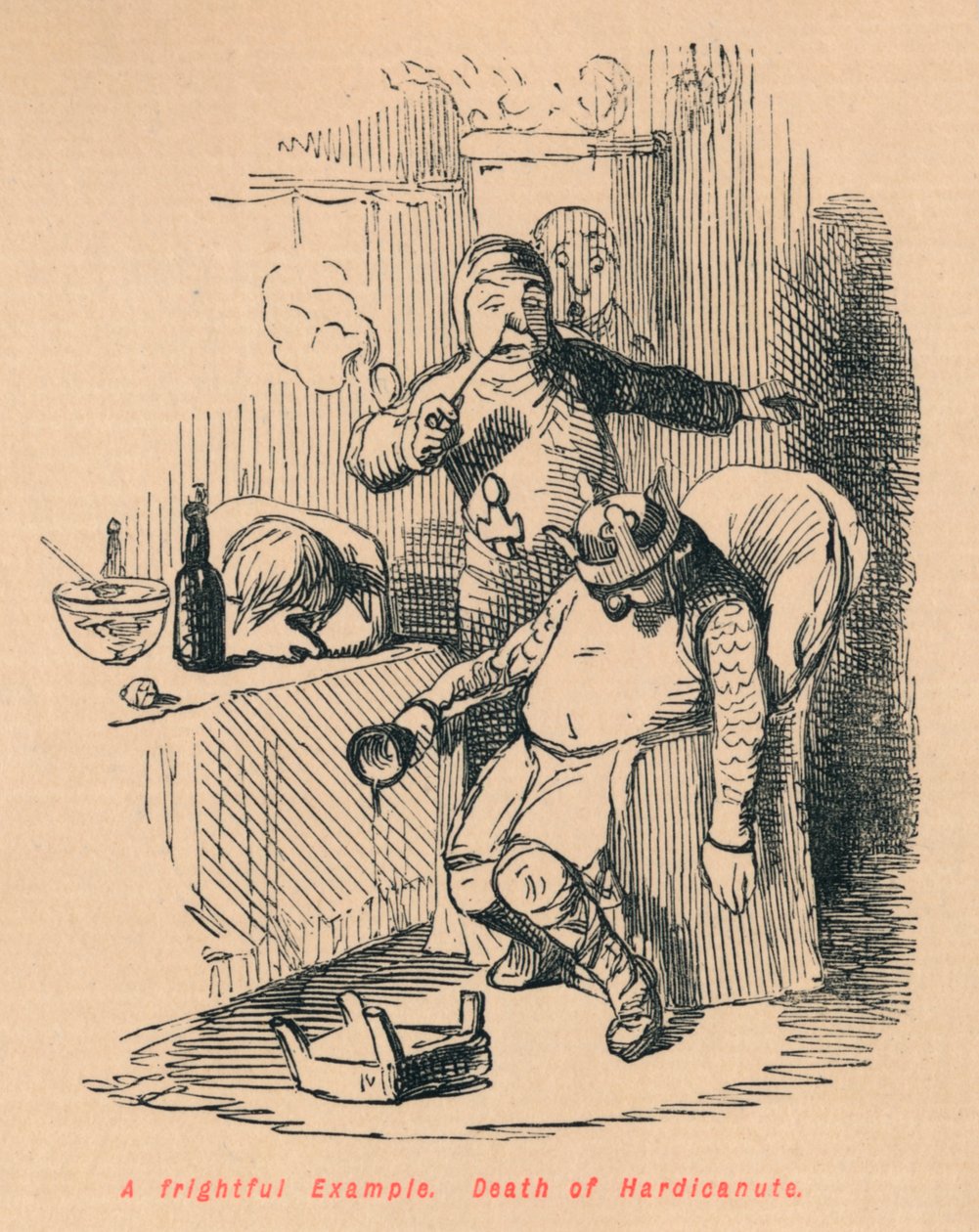 Un esempio spaventoso. Morte di Hardicanute, c1860 da John Leech