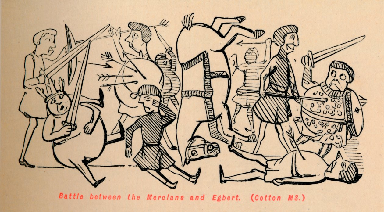 Battaglia tra i Merciani e Egberto, c1860 da John Leech
