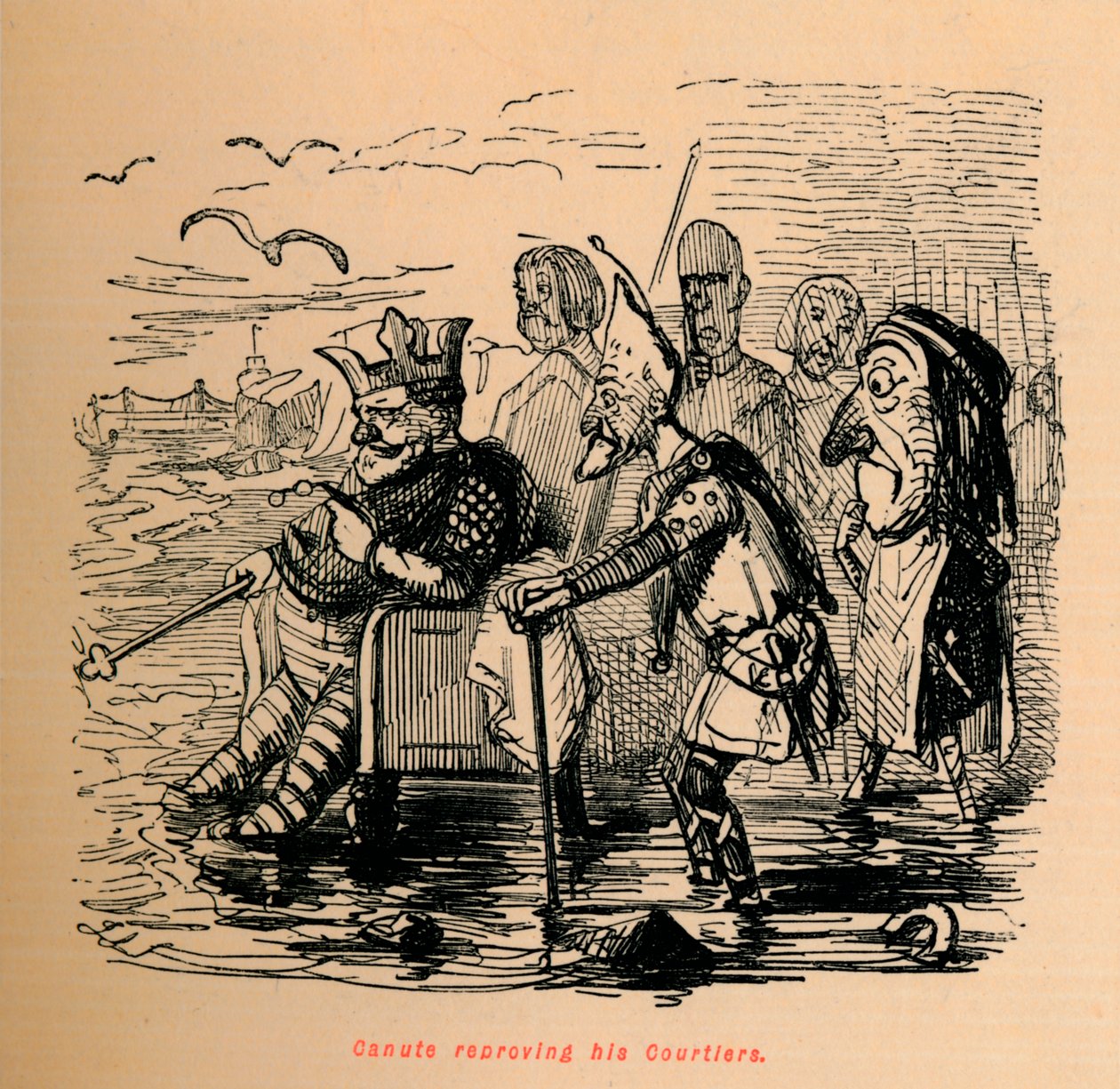 Canuto che rimprovera i suoi cortigiani, c1860, c1860 da John Leech