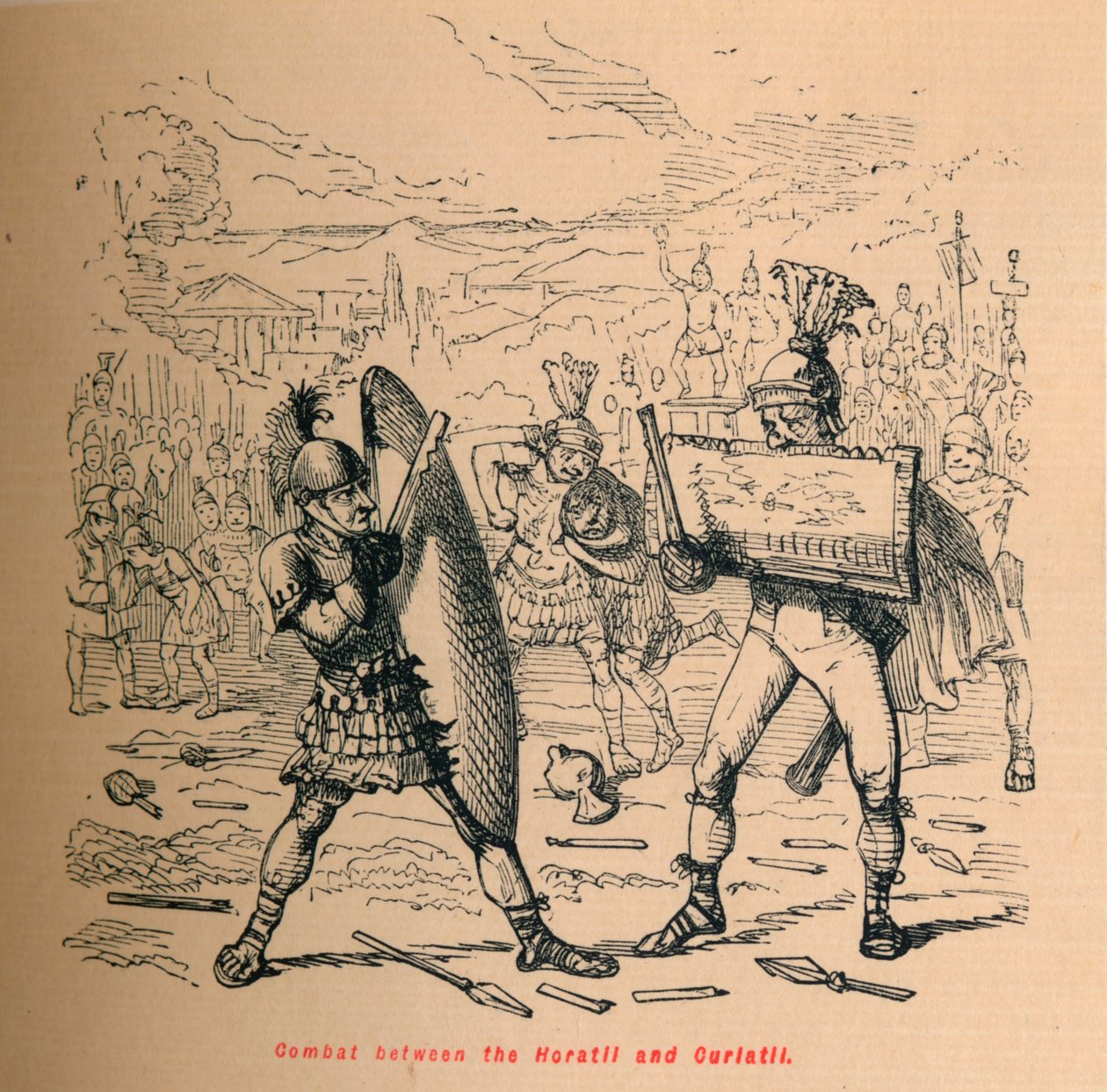 Combattimento tra gli Orazi e i Curiazi da John Leech