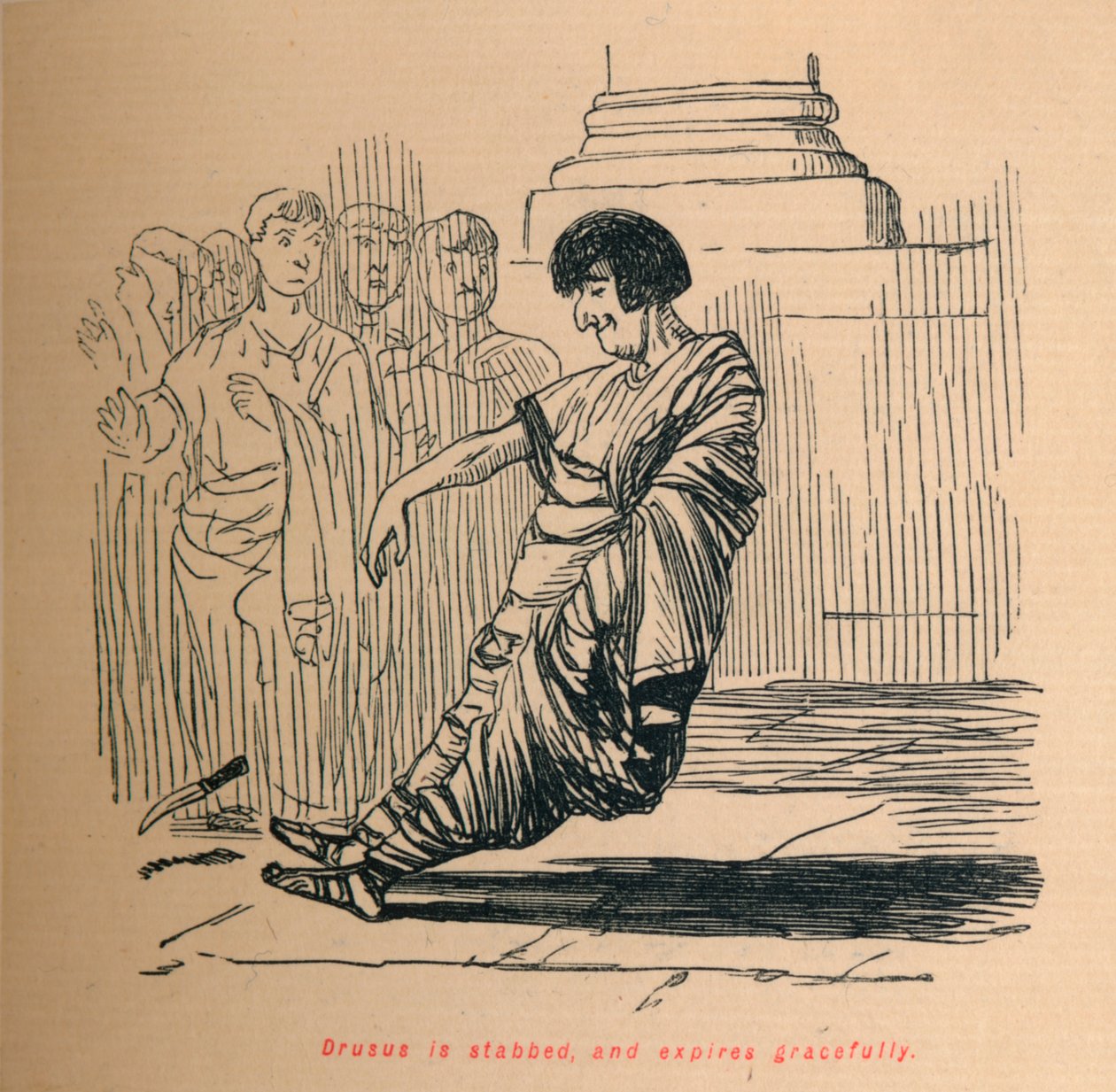 Druso viene pugnalato e muore con grazia, 1852 da John Leech