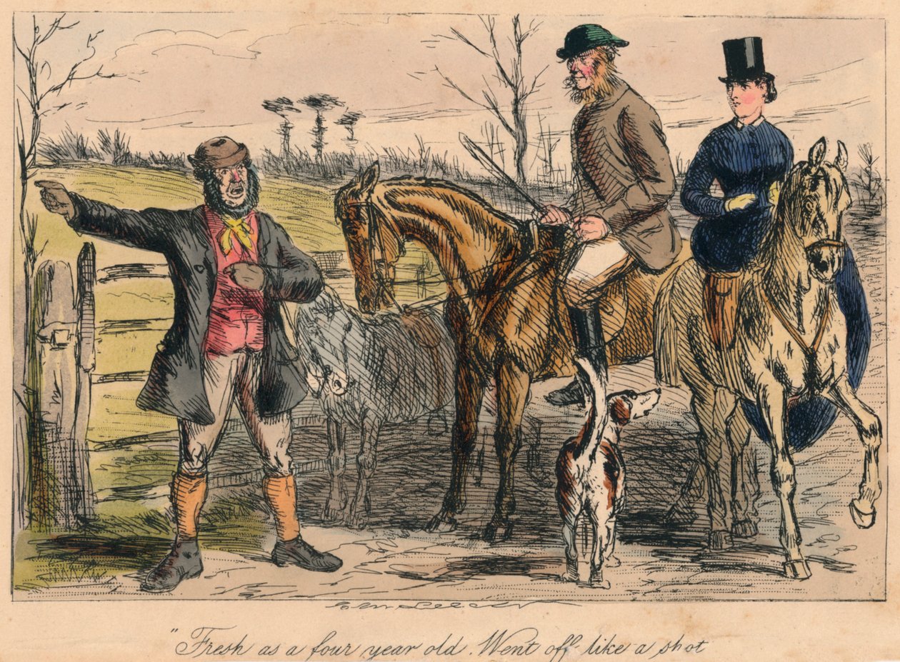 Fresco come un bambino di quattro anni. Partì come un razzo, 1865 da John Leech