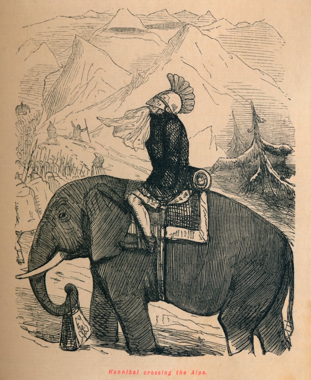 Annibale attraversa le Alpi, 1852 da John Leech