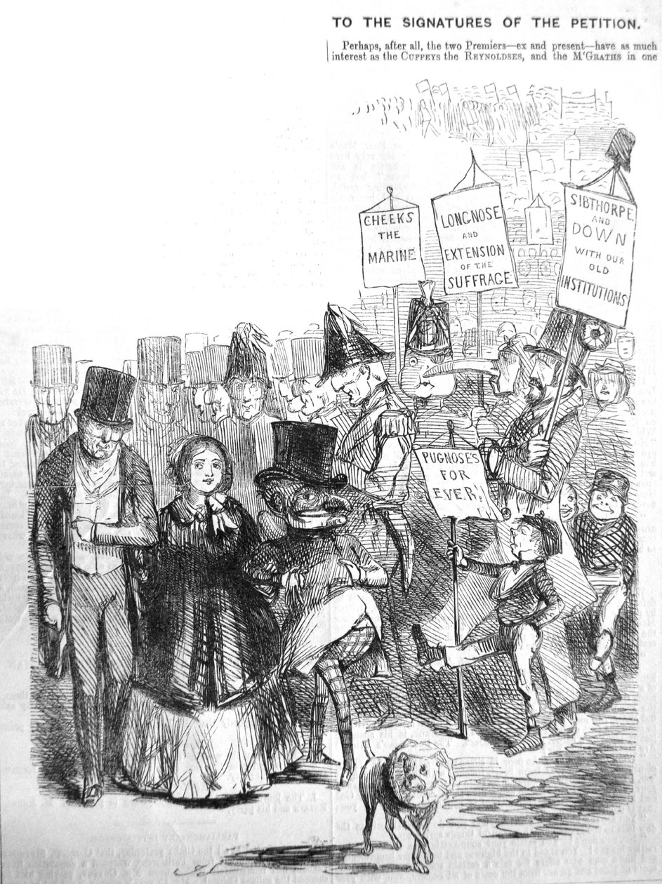 Come poteva apparire la processione dei Chartisti, 1848 da John Leech