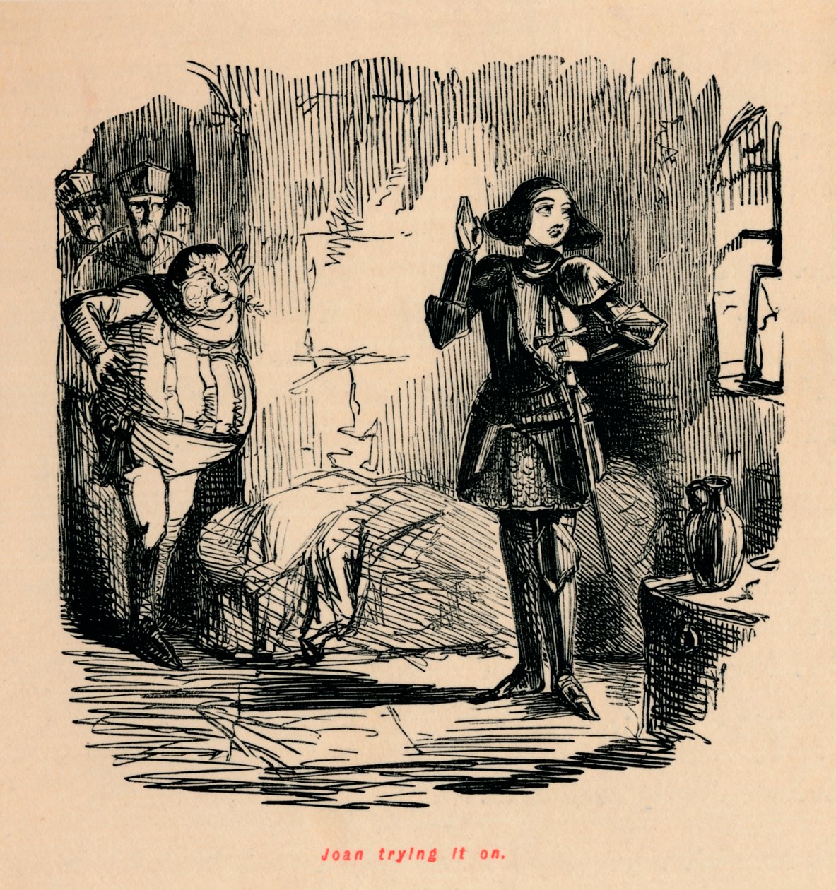 Joan che lo prova da John Leech