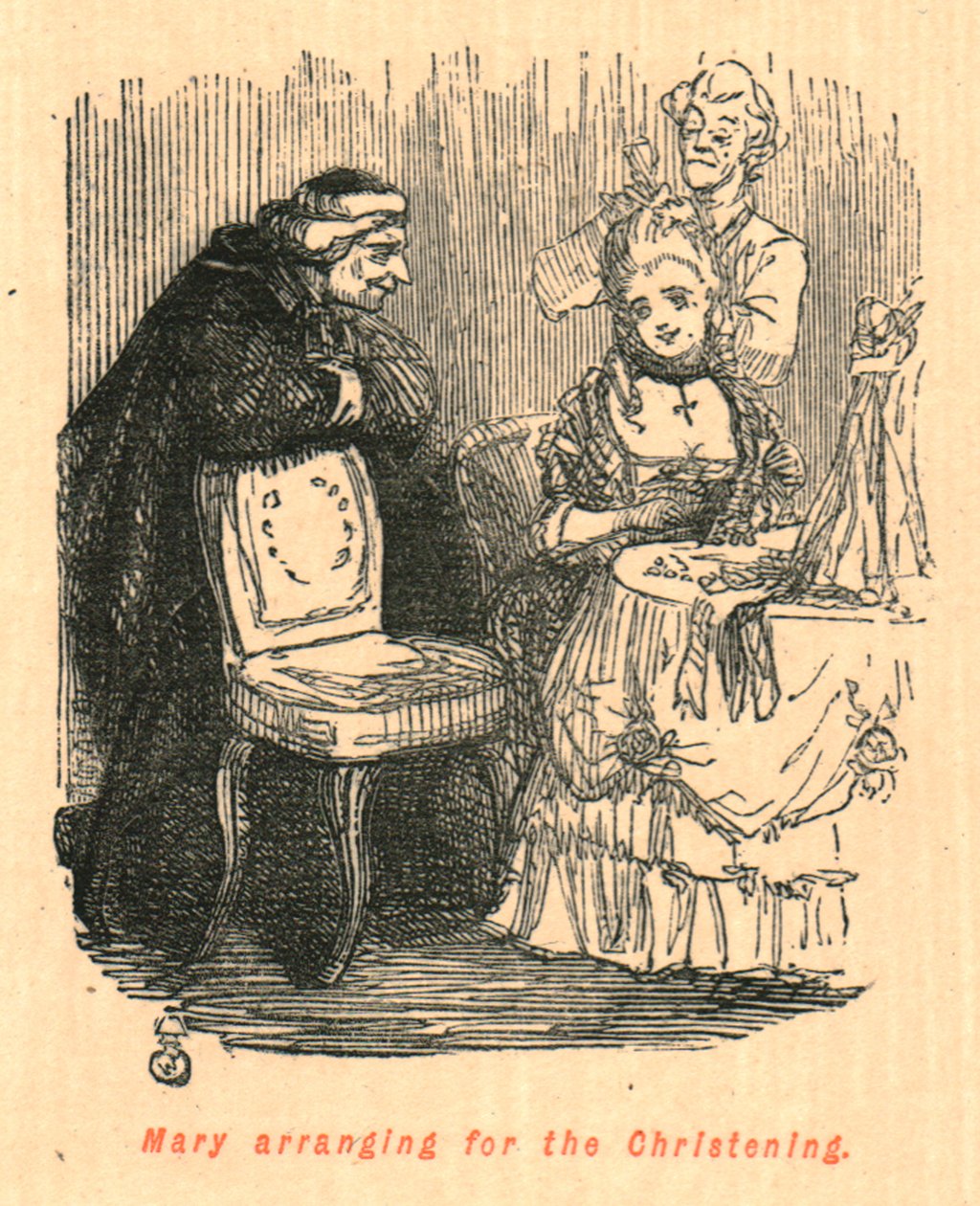 Maria che organizza il battesimo, 1897 da John Leech