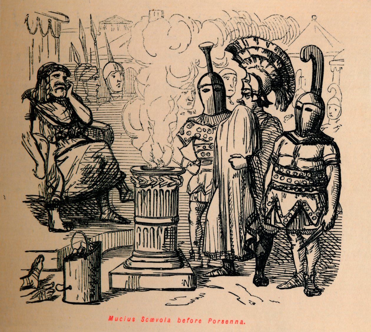 Muzio Scevola davanti a Porsenna, 1852 da John Leech