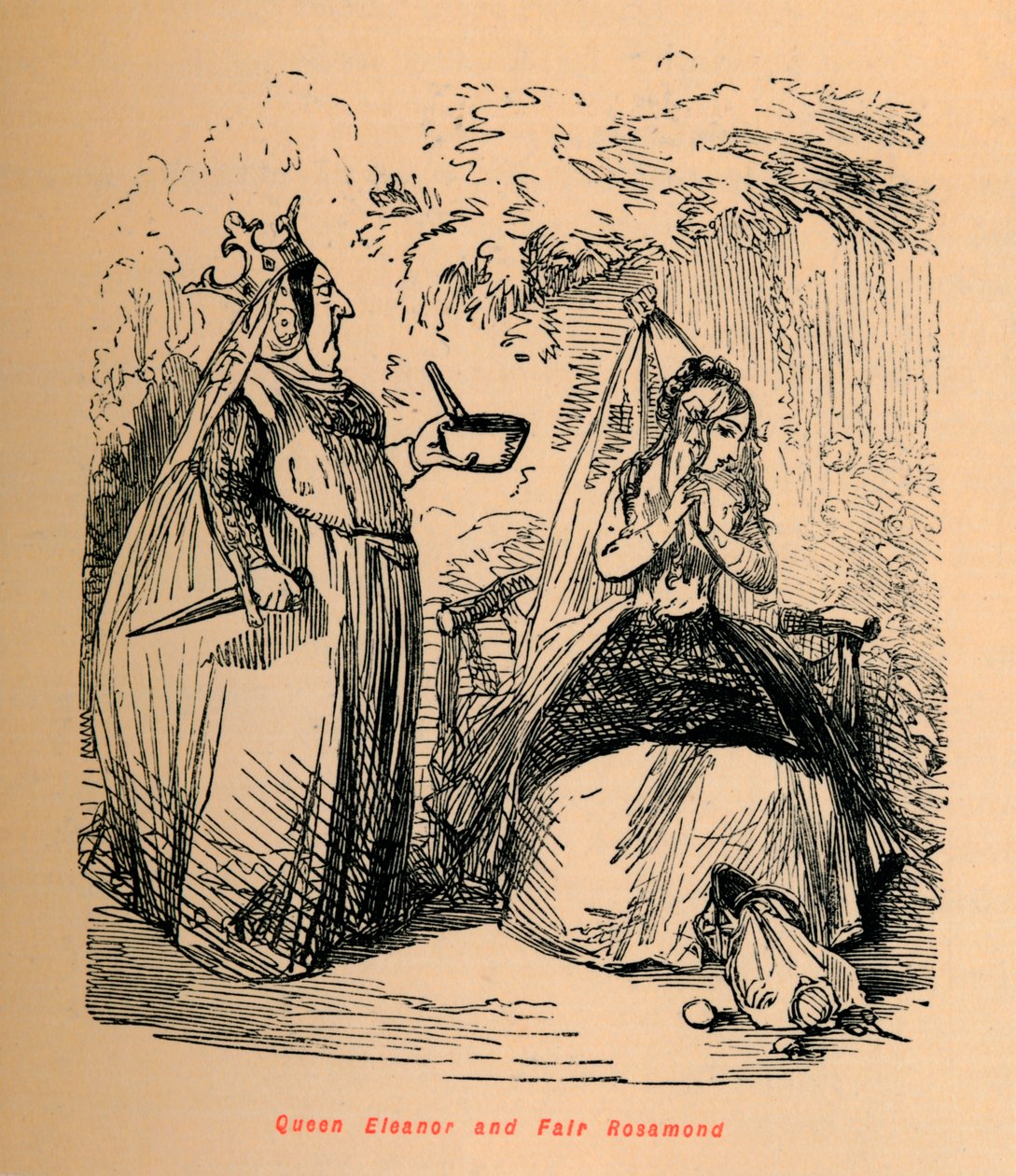 Regina Eleonora e Bella Rosamunda, c1860 da John Leech