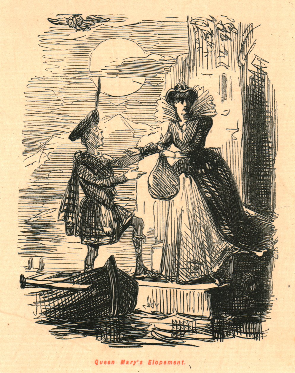 La fuga della regina Maria, 1897 da John Leech