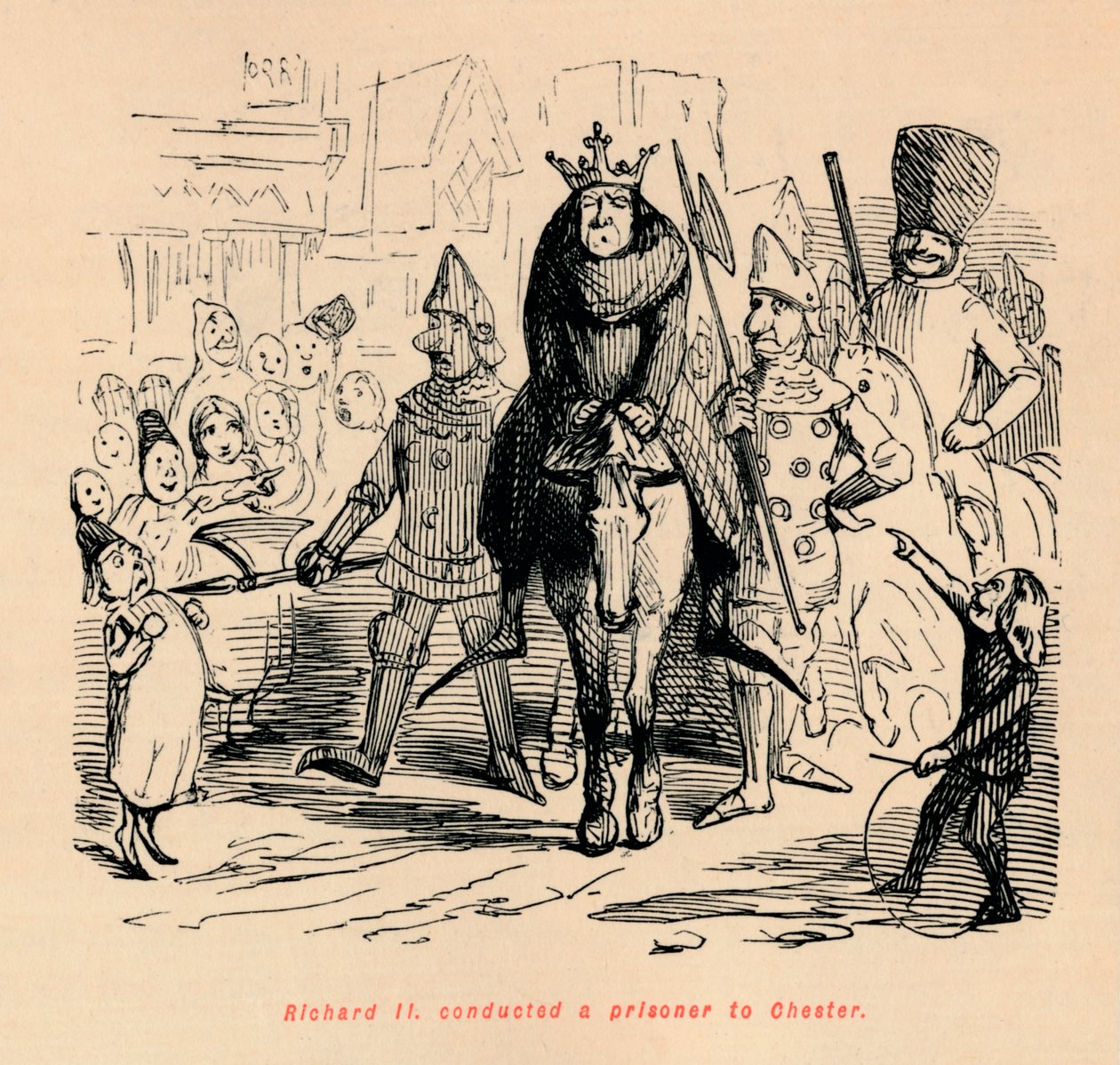 Riccardo II condotto prigioniero a Chester, c1860 da John Leech