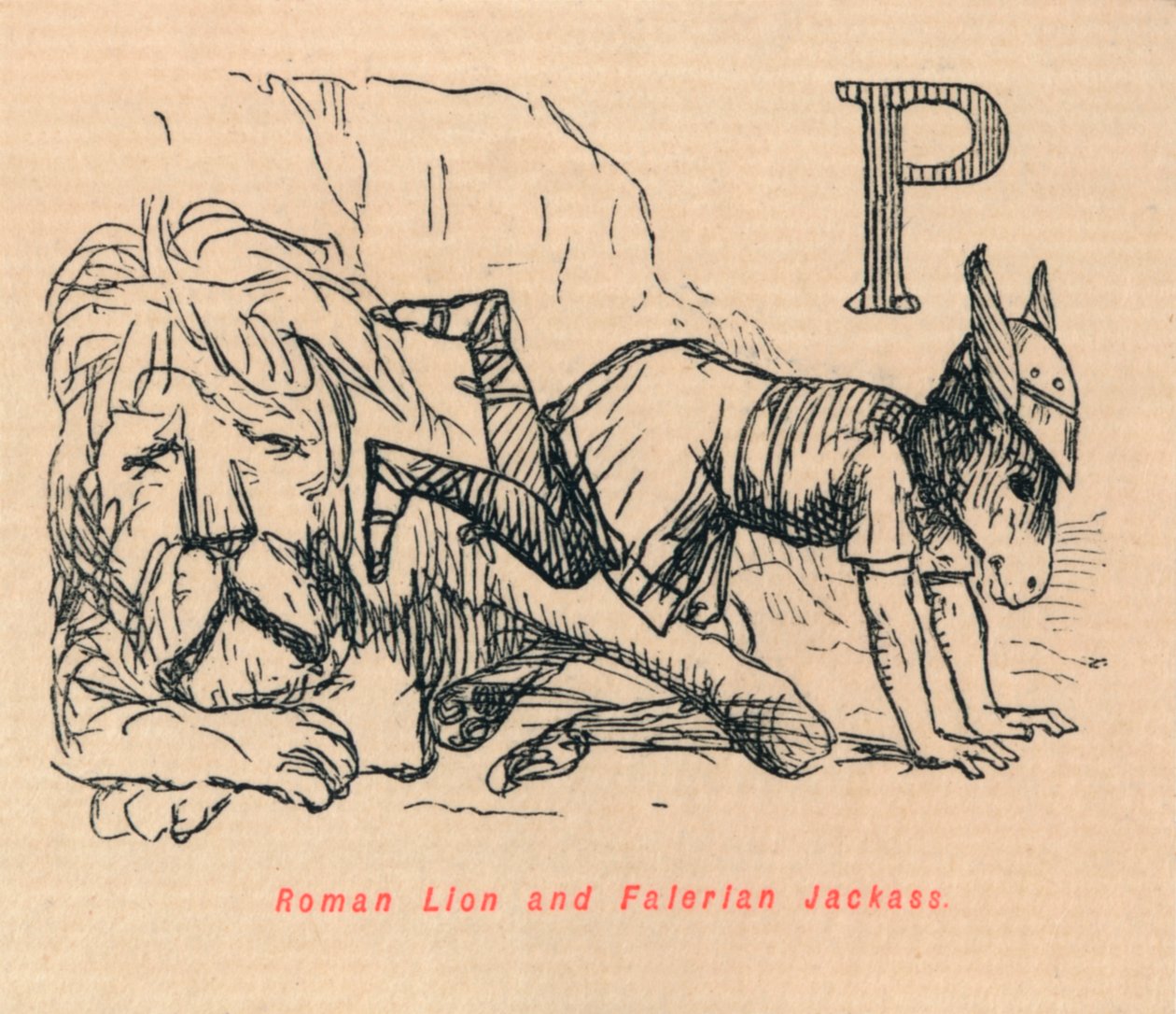 Leone romano e asino faleriano, 1852 da John Leech