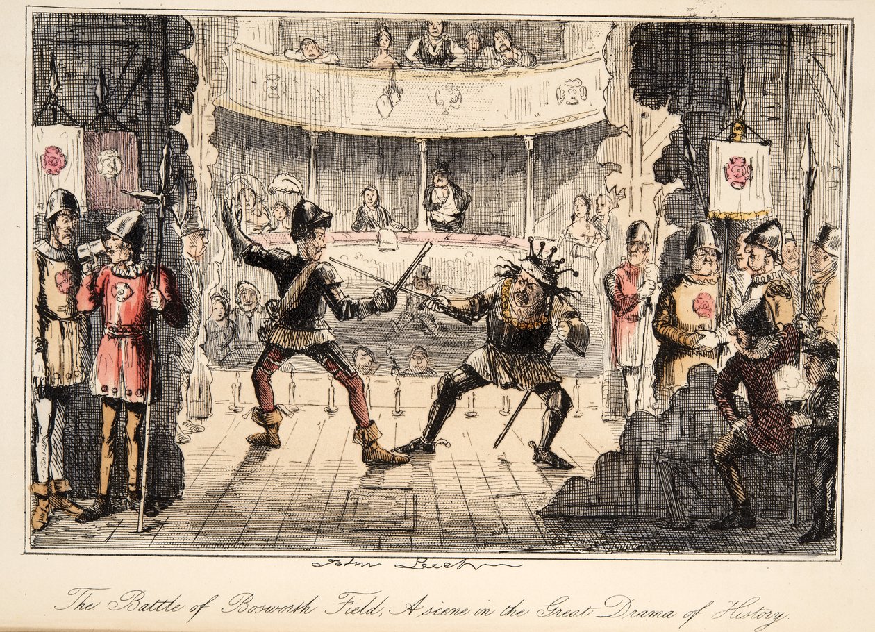 La battaglia di Bosworth Field: Una scena dal grande dramma della storia, da The Comic History of England, pub. 1864 da John Leech
