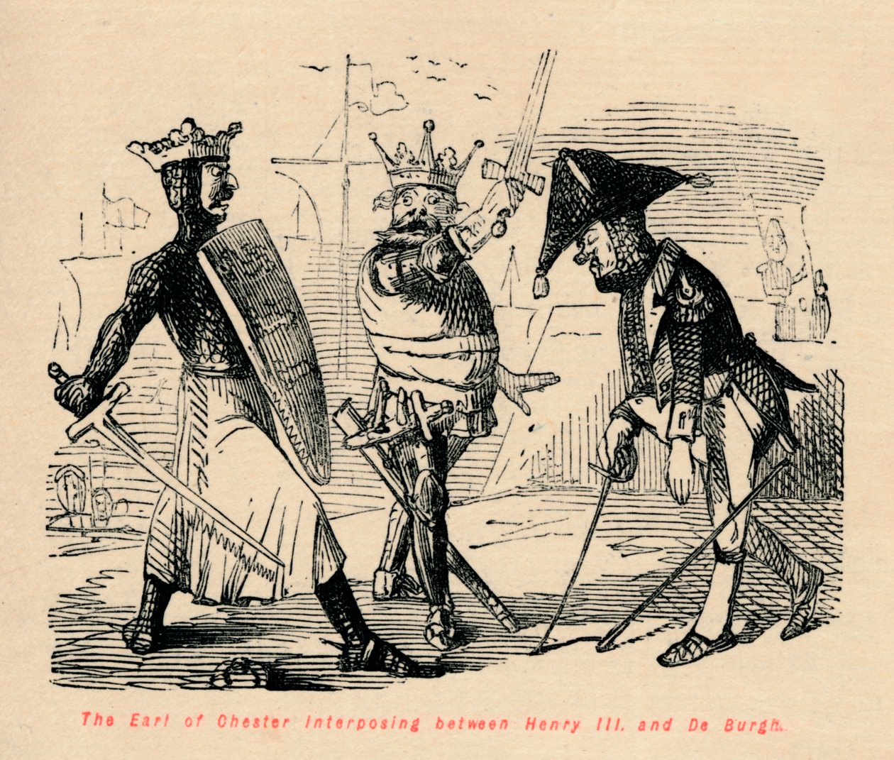 Il conte di Chester che interpone tra Enrico III e De Burgh da John Leech