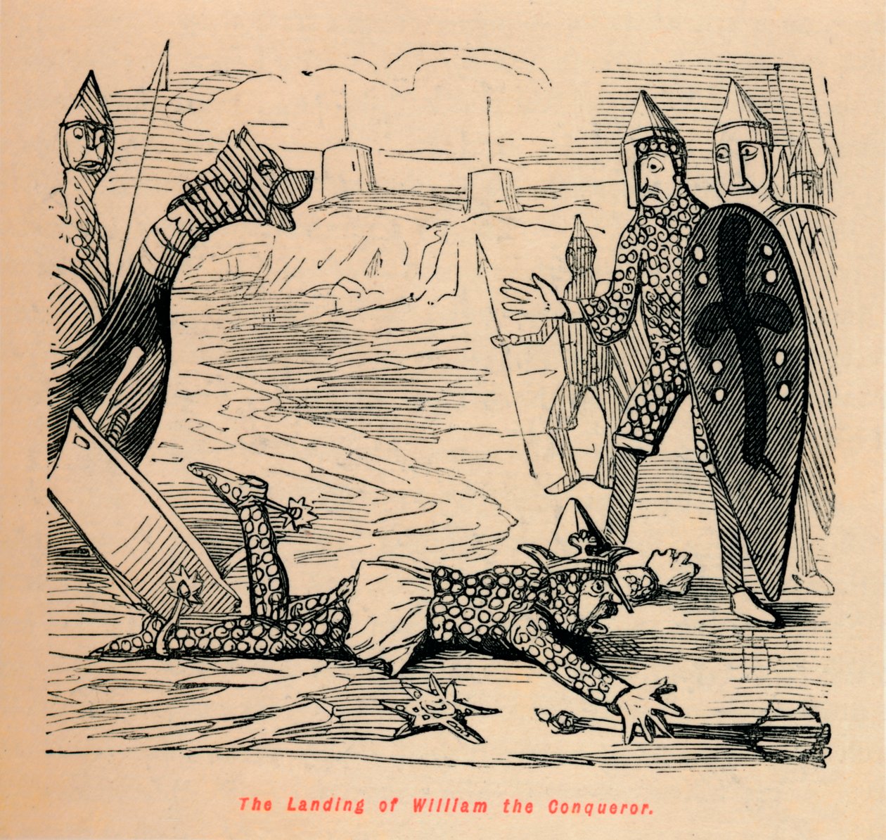Lo sbarco di Guglielmo il Conquistatore, c1860 da John Leech