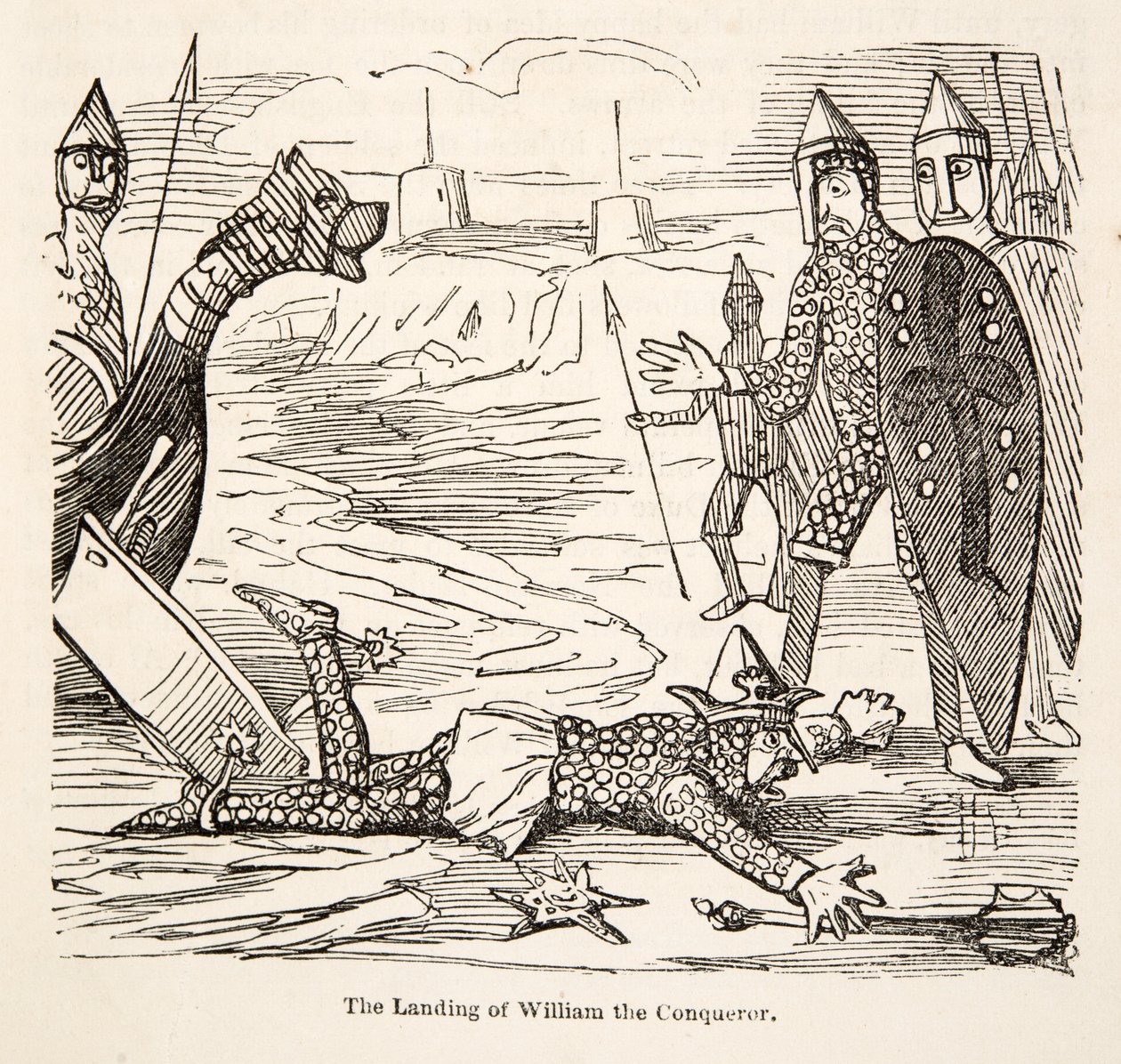Lo sbarco di Guglielmo il Conquistatore, da The Comic History of England da John Leech