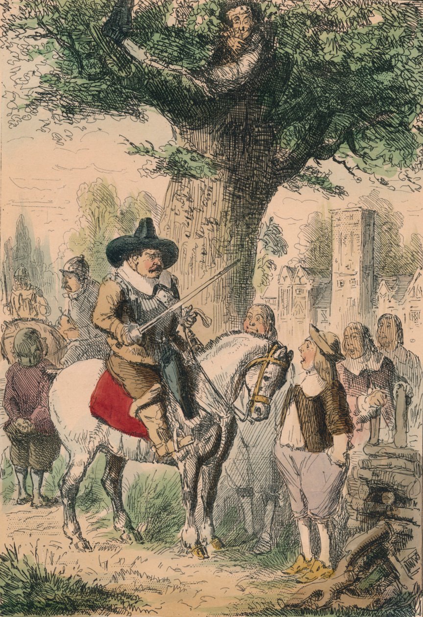 La Quercia Reale, la famiglia Penderell non ha idea di dove sia Carlo!!!, 1850 da John Leech