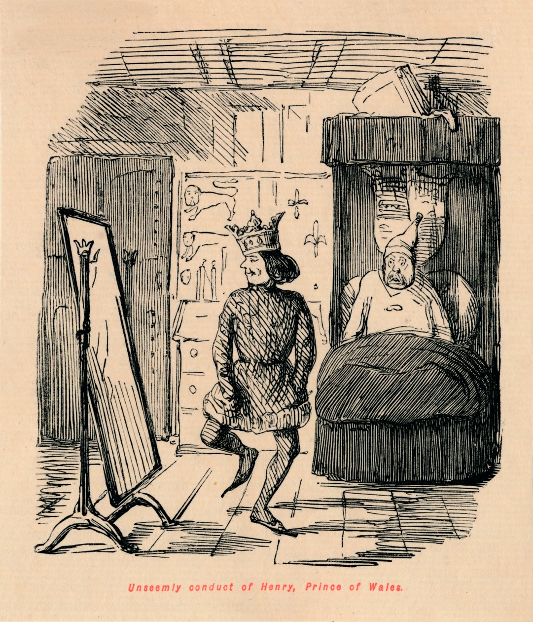 Condotta indecorosa di Enrico, principe di Galles, c. 1860 da John Leech