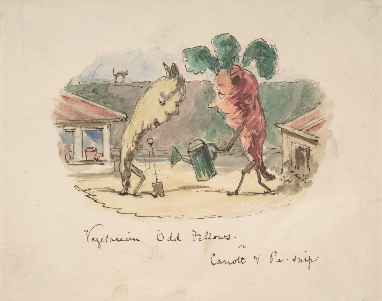 Vegetariani Strani: o, Carota e Pa-Snip, 1837-64 da John Leech