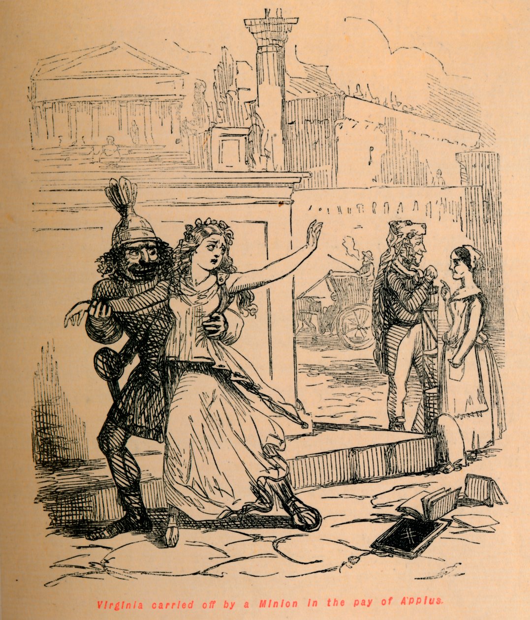 Virginia rapita da un Minion al servizio di Appio da John Leech