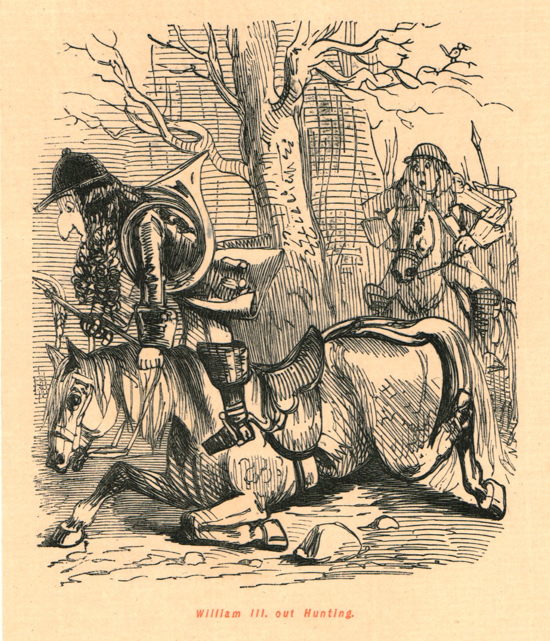 Guglielmo III a caccia, 1897 da John Leech