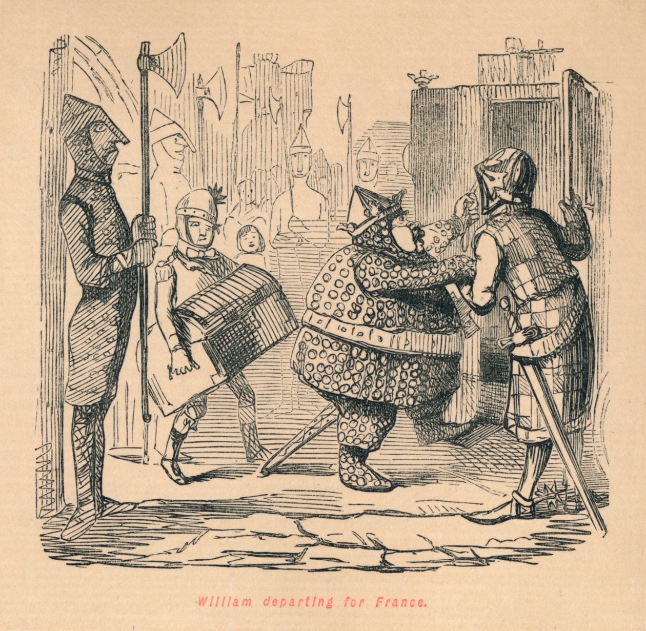 William in partenza per la Francia, c1860 da John Leech