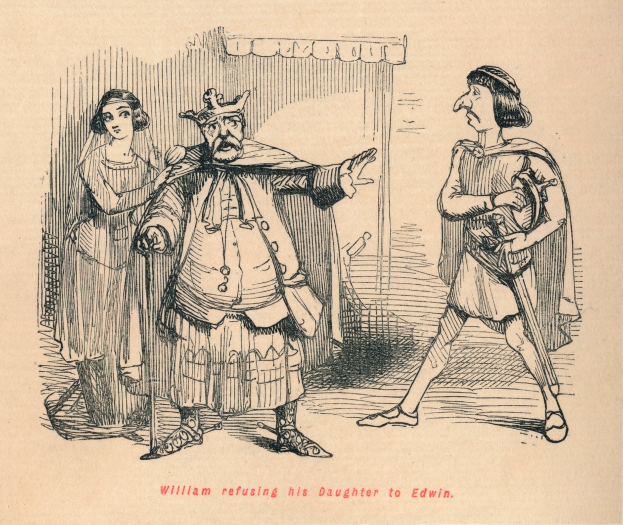 William rifiuta sua figlia a Edwin, c1860, c1860 da John Leech