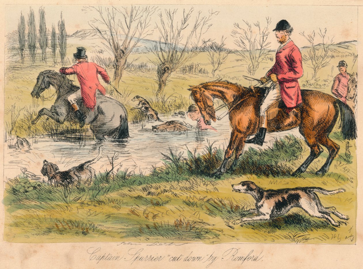 Capitano Spurrier abbattuto da Romford, 1865 da John Leech and Hablot Knight Browne