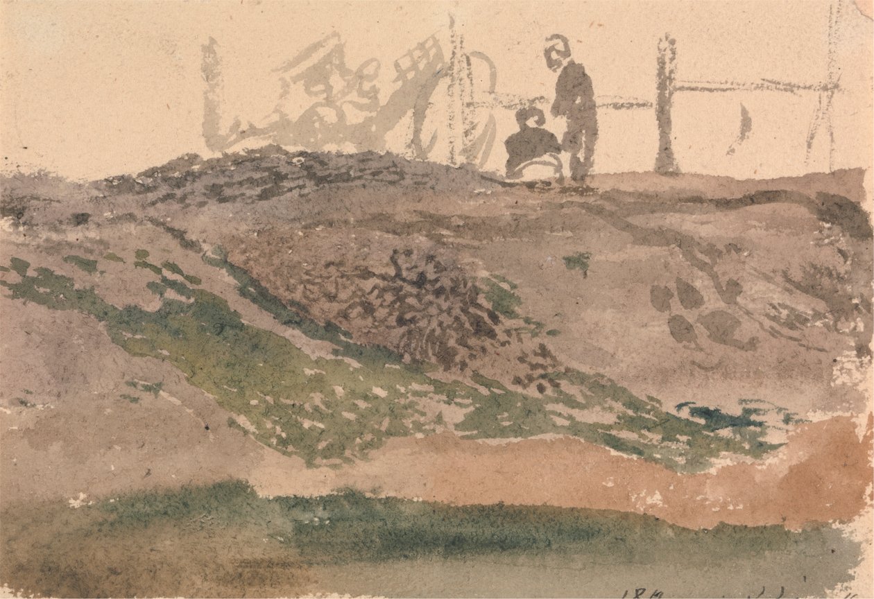 Figure su una riva, Kensington Gravel Pits da John Linnell