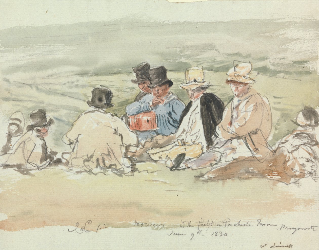 Falciatori nel Campo a Porchester Terrace, Bayswater, 9 Giugno 1830 da John Linnell